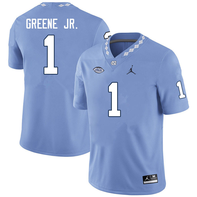 Men #1 Andre Greene Jr. North Carolina Tar Heels College Football Jerseys Sale-Carolina Blue